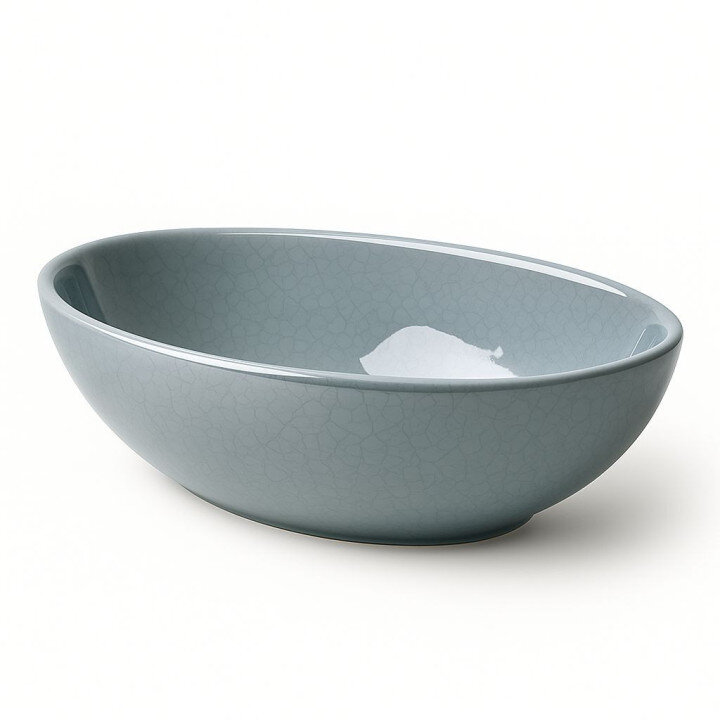 Lavabo ovale — Blue-grey glaze